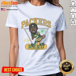 Awesome Packers Homage 11 Reeding The Defense Ladies Tee featuring a stylish design for passionate Green Bay Packers fans.
