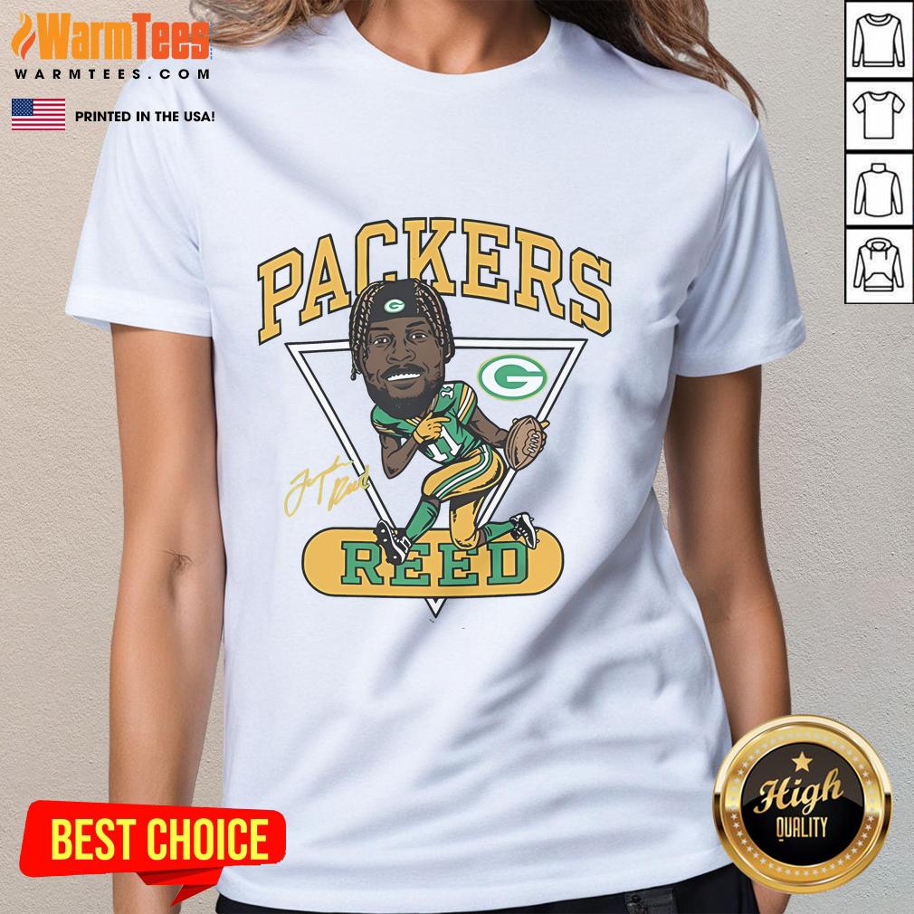 Awesome Packers Homage 11 Reeding The Defense Ladies Tee featuring a stylish design for passionate Green Bay Packers fans.