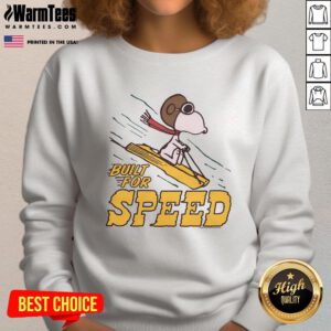 Awesome Peanuts Snoopy Built for Speed Sweatshirt featuring colorful Snoopy graphic, perfect for casual wear.