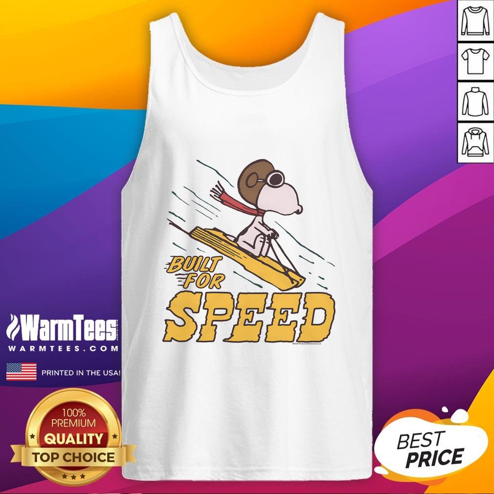 Awesome Peanuts Snoopy Built for Speed Tank Top featuring colorful Snoopy graphic, perfect for casual summer wear.