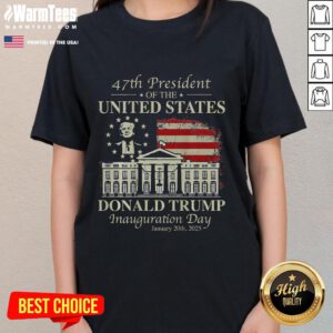President Trump Inauguration Day 2025 tee featuring the USA flag, perfect for patriotic supporters and events.