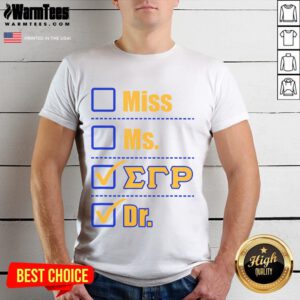 Awesome Sigma Gammarho Sorority Doctor Graduation T-Shirt featuring vibrant colors and Greek letters for proud graduates.