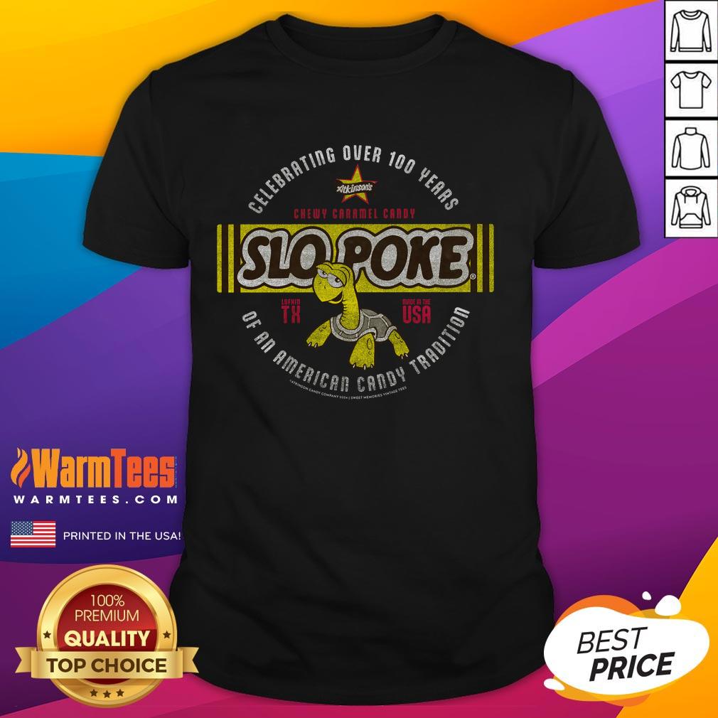 Awesome Slo Poke Chewy Caramel Candy Of America T-Shirt featuring vibrant graphics and a fun retro design.