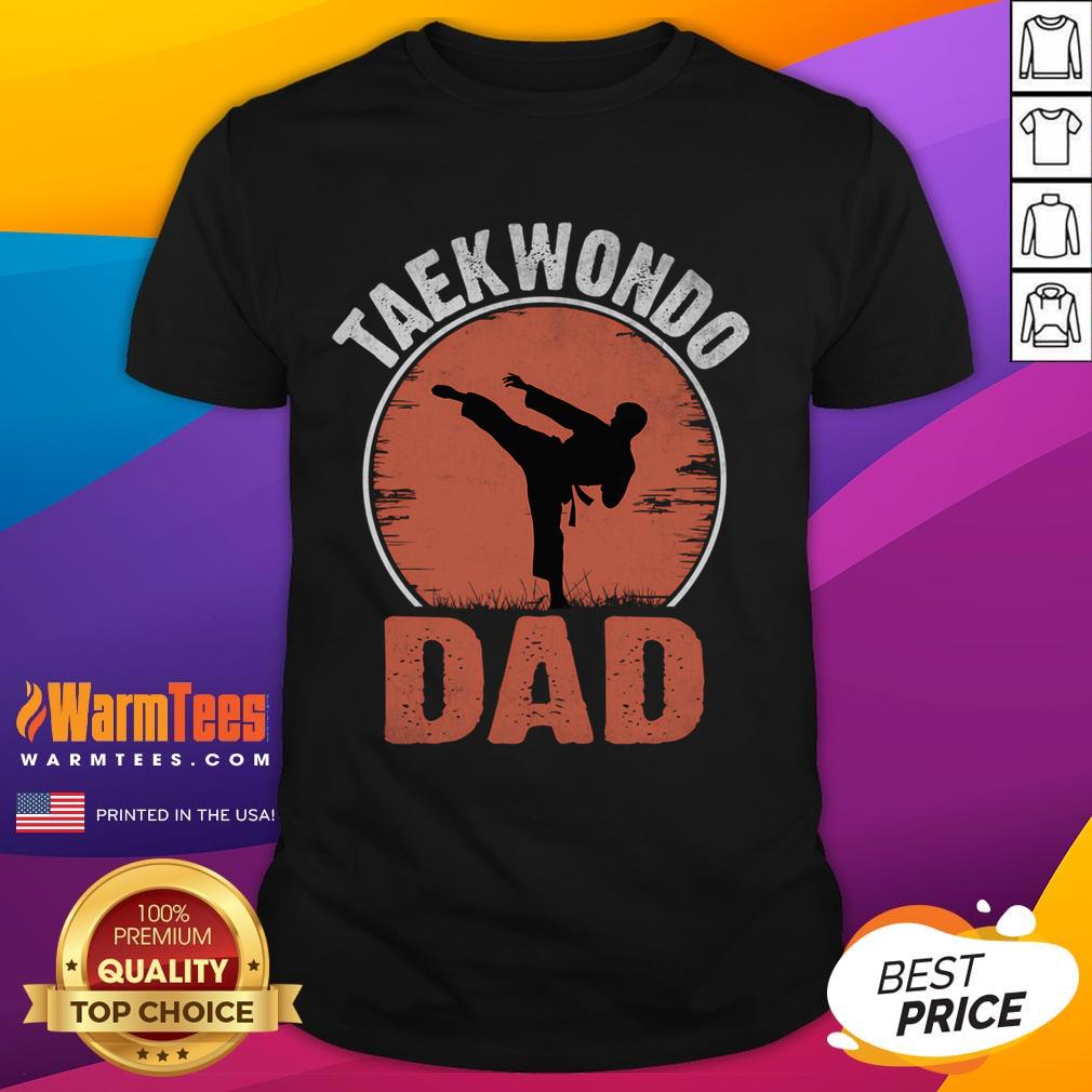 Awesome Taekwondo Dad T-shirt featuring a martial artist graphic, perfect for proud TKD enthusiasts and fathers.