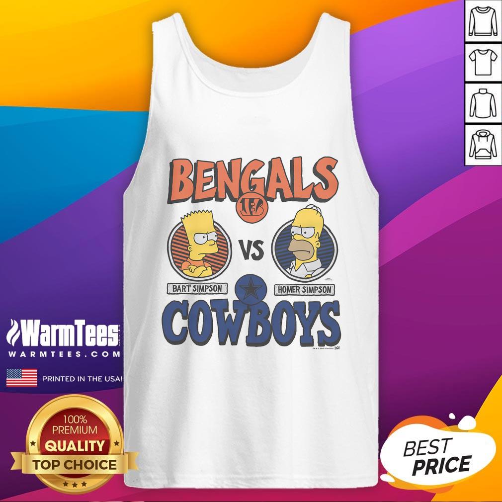 Awesome The Simpsons X Bengals vs Cowboys tank top featuring vibrant graphics for fans of both teams.