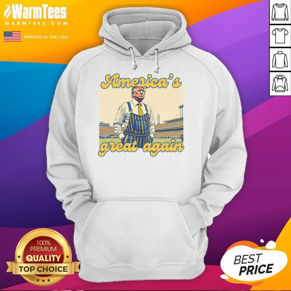 Vintage football hoodie featuring 'Awesome Trump America's Great Again' design, perfect for fans and collectors.