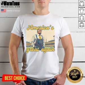 Vintage Trump America's Great Again football t-shirt featuring bold graphics and a classic design, perfect for fans.