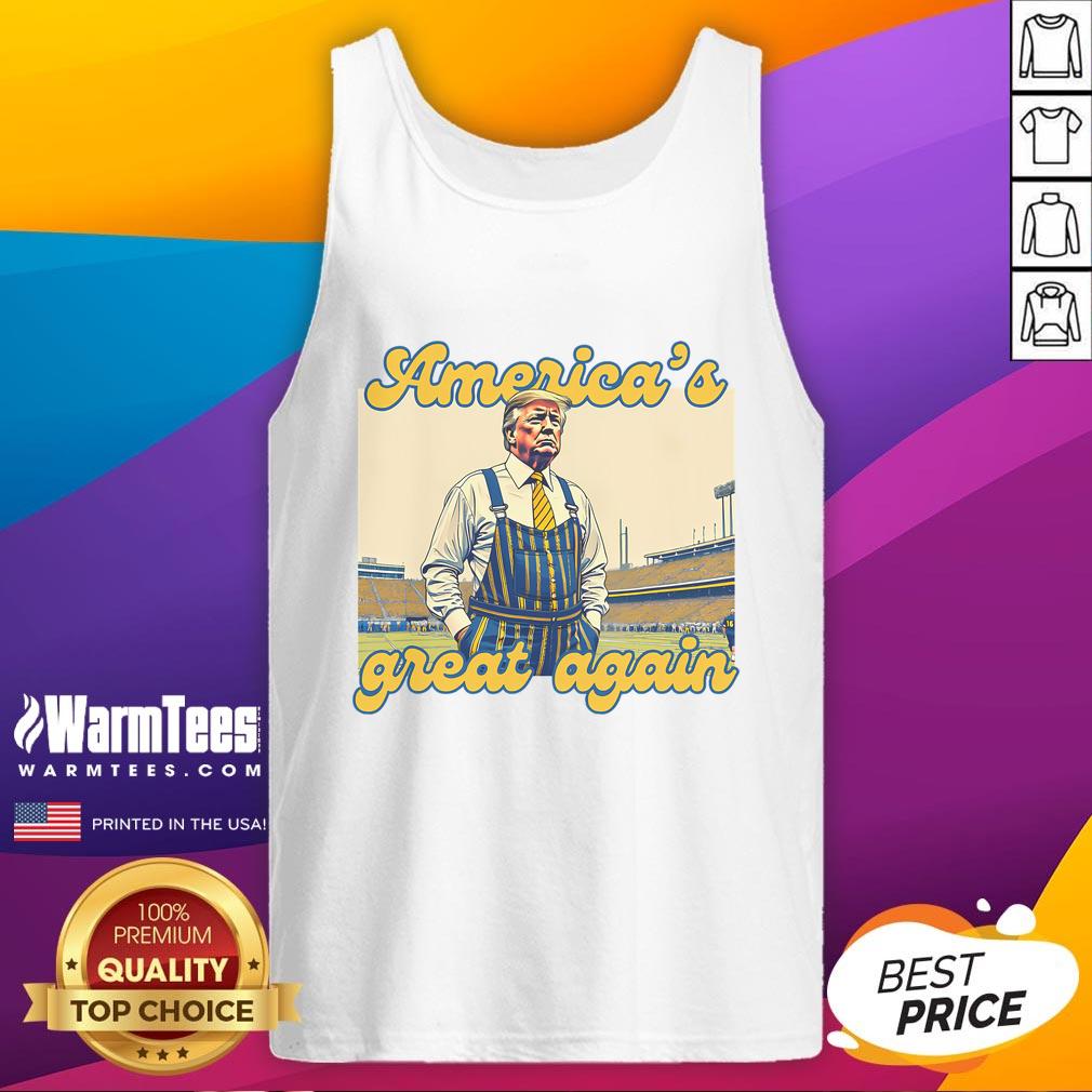 Awesome Trump America's Great Again vintage football tank top featuring bold graphics and a stylish design for sports fans.