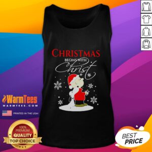 Adorable Christmas tank top featuring Snoopy in a festive holiday costume, perfect for Peanuts fans celebrating the season.