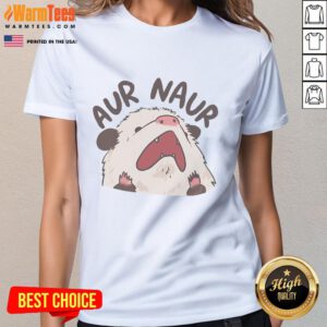 Adorable 'Cute Funny Aur Naur Possum' ladies tee featuring a playful possum graphic, perfect for animal lovers.