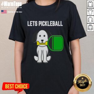 Alt Text: Cute God Lets Pickleball Ladies Tee featuring vibrant graphics for pickleball enthusiasts and stylish sportswear.