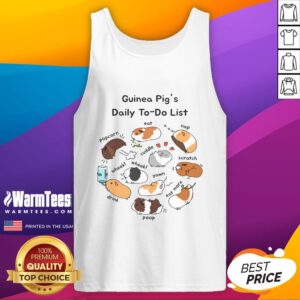 Funny Guinea Pig Lover tank top featuring a cute guinea pig daily to-do list design for pet enthusiasts.
