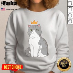 Alt Text: Cute Jellie King cat sweatshirt featuring an adorable cat graphic, perfect for cozy casual wear.