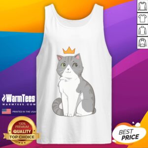 Adorable Cute Jellie King Cat tank top featuring a colorful cat design perfect for casual summer wear.