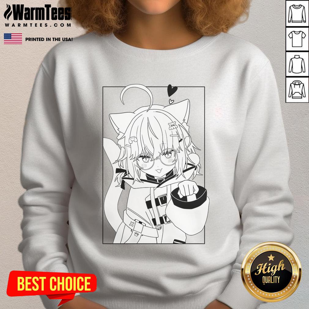Alt Text: Cute MinikoMew Nya Vtuber sweatshirt featuring adorable cat design, perfect for anime and gaming fans.