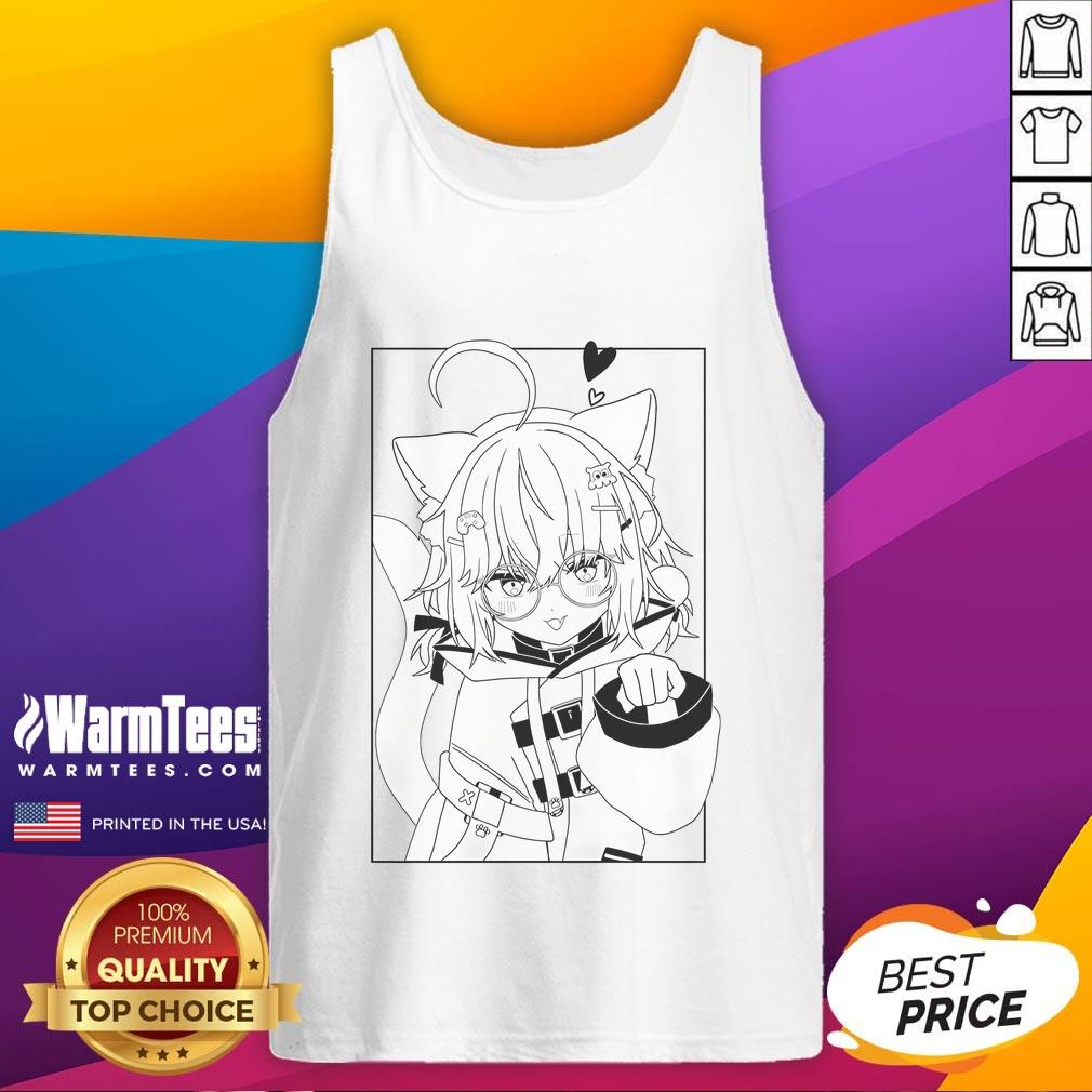Alt Text: Cute MinikoMew Nya Vtuber tank top featuring a playful design perfect for fans of anime and virtual YouTubers.