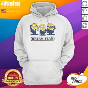 Adorable Cute Minions in office suits on a hoodie, perfect for fans of the Dream Team and comfortable casual wear.