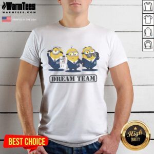 Adorable Cute Minions Office Suit Dream Team T-Shirt featuring cheerful minions in business attire, perfect for fans.