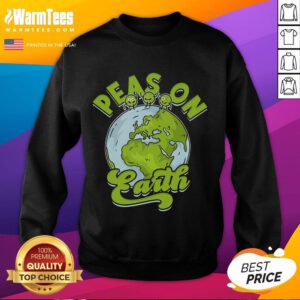 Cute Peas on Earth sweatshirt featuring playful pea graphics, perfect for casual wear and vegetable lovers.