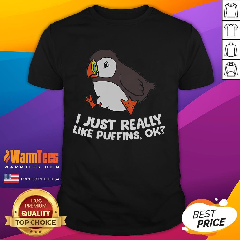 Alt Text: Cute Puffin Lover T-Shirt featuring a playful puffin design, perfect for fans of these charming sea birds.