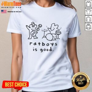 Adorable ratboys graphic on a stylish ladies tee, showcasing unique art and trendy fashion. Cute Ratboys is Good Art design.