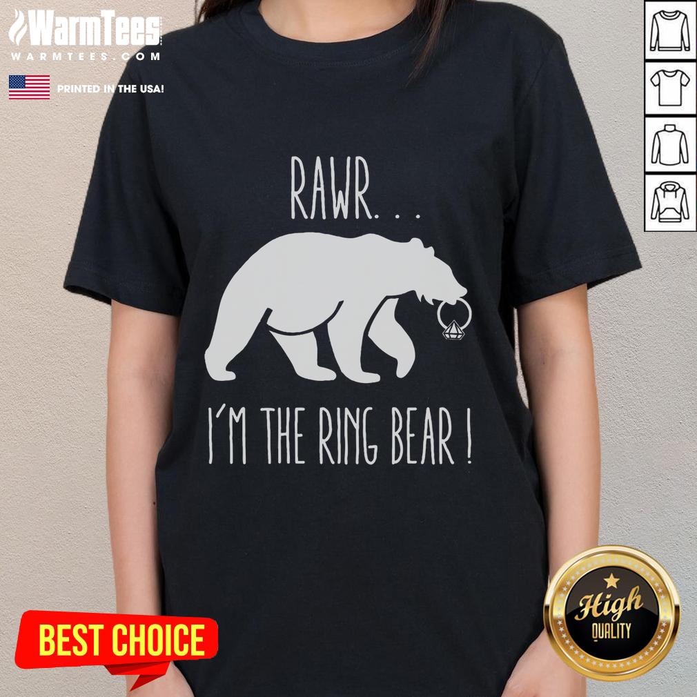 Adorable 'Cute Rehearsal Dinner for Ring Bearer' ladies tee featuring a playful design perfect for wedding festivities.