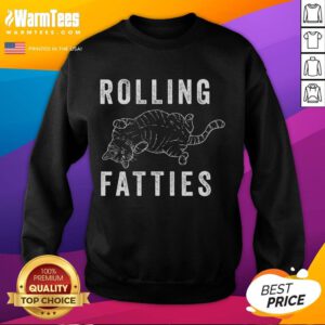 Alt Text: Cute rolling fatties sweatshirt for cat lovers, perfect for cat moms and dads who adore chonky felines.