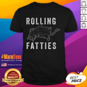 Charming Chonk Cat T-Shirt for Cat Lovers and Cat Moms, featuring a cute rolling feline design perfect for cat dads.