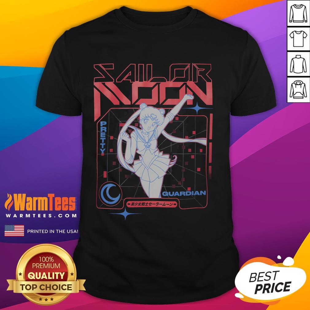 Alt Text: Cute Sailor Moon Pretty Guardian S vaporwave T-shirt featuring vibrant colors and retro-inspired design.
