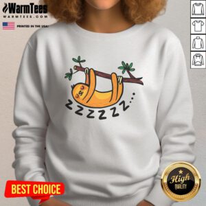 Cute Sleep Like A Sloth Sweatshirt featuring a cozy design perfect for lounging and relaxation.