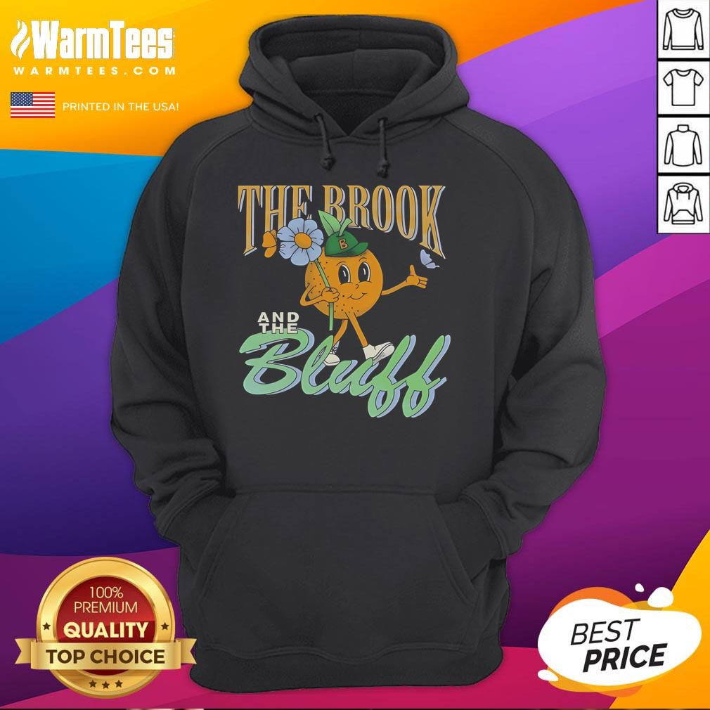 Cute The Brook The Bluff Tangerine mascot hoodie featuring vibrant colors and a playful design for kids.