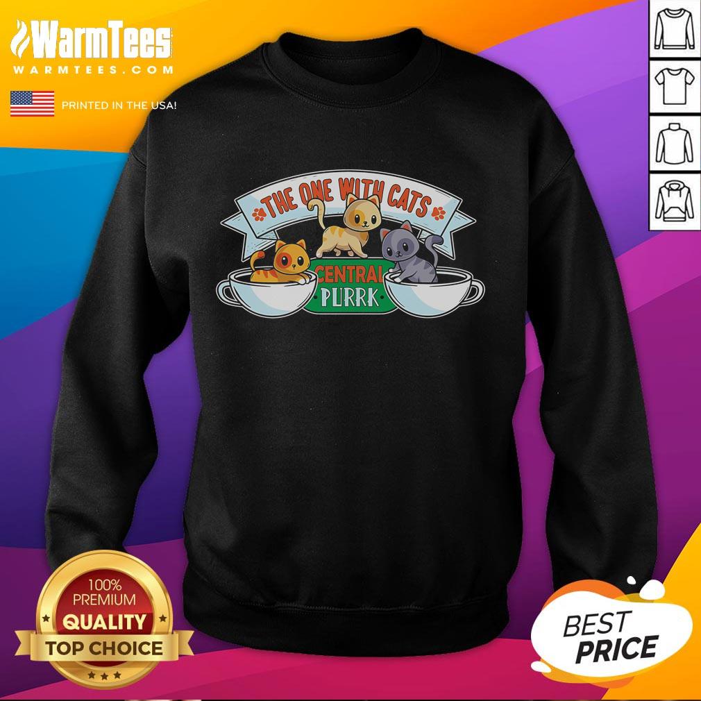 Cute The One With Cats Sweatshirt featuring adorable cat graphics, perfect for cat lovers and cozy fashion enthusiasts.
