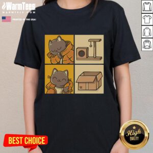 Cute Yes No Meme Cat Ladies Tee featuring a playful cat illustration and humorous text, perfect for cat lovers and meme enthusiasts.