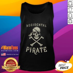 Funny accidental pirate skull design on a trendy ampu tank top, perfect for casual summer wear.