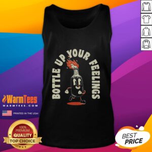 Funny Bottle Up Your Feelings Tank Top featuring a humorous graphic design, perfect for casual wear and expressing emotions.