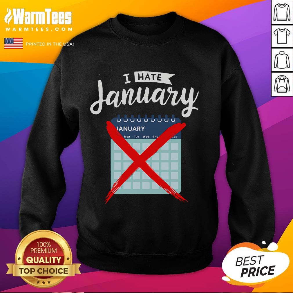 Alt Text: Funny calendar January 2025 design on a personal organizer sweatshirt for New Year celebrations.