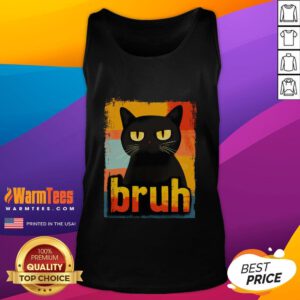 Alt Text: Funny cat meme tank top featuring a humorous cat design perfect for teens who love funny cat bruh memes.