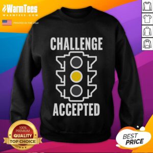 Funny Challenge Accepted yellow sweatshirt for fast drives, perfect for casual wear and making a statement.
