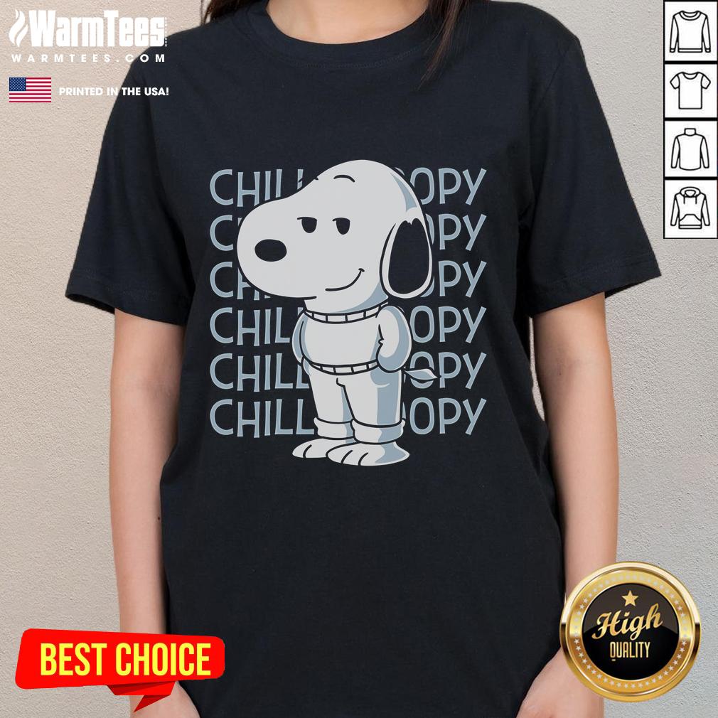 Funny Chill Beagle meme on a ladies tee, showcasing a relaxed dog with a humorous vibe perfect for casual wear.