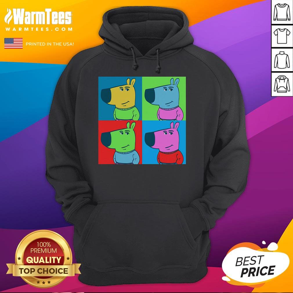 Funny Chill Pop Art Chill Guy Meme Hoodie featuring vibrant colors and a relaxed character design for a trendy look.