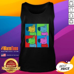 Alt Text: Funny Chill Pop Art Chill Guy Meme Tank Top featuring a relaxed character in vibrant colors and playful design.