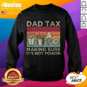 Funny dad tax vintage sweatshirt featuring a humorous design about checking for poison, perfect for casual wear.