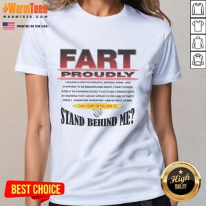 Funny Fart Proudly tee featuring a humorous slogan for ladies, perfect for casual wear and lighthearted fun.
