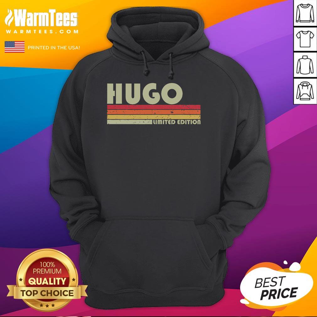 Funny Hugo personalized retro vintage limited edition hoodie featuring a unique design and vibrant colors.