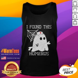 Funny ghost nurse tank top featuring a humorous skeleton design, perfect for Halloween and medical-themed apparel.