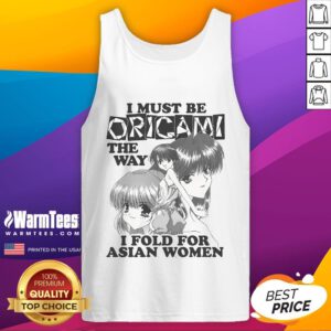 Funny I Must Be Origami tank top for Asian women featuring a playful anime design with vibrant colors and unique graphics.