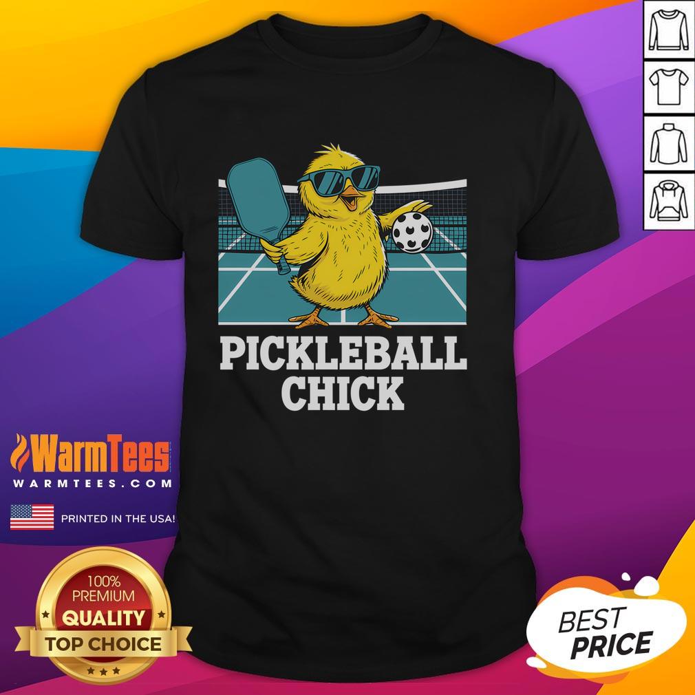 Funny Pickleball Chick Sports T-Shirt featuring a humorous pickleball graphic, perfect for pickleball enthusiasts.