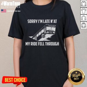 Funny Pittsburgh bus stuck in a sinkhole in downtown, showcasing a quirky urban mishap on a ladies' tee design.