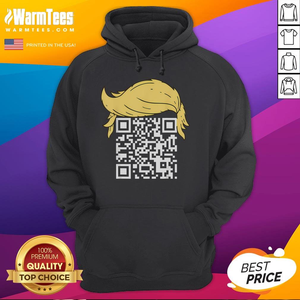 Funny QR Code hoodie featuring President Trump dancing, perfect for a humorous and unique fashion statement.