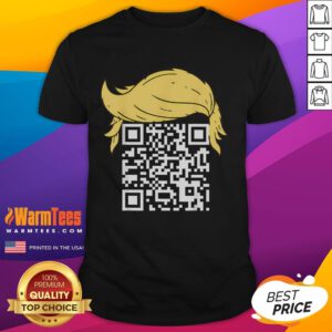 Funny QR President Trump dance QR code t-shirt featuring a playful design and vibrant colors, perfect for Trump fans.